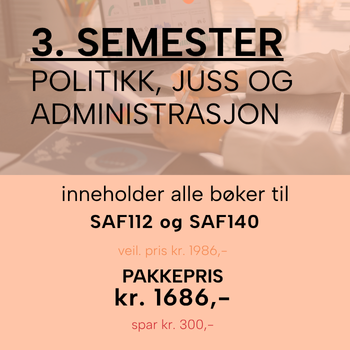3. semester BA i Politikk, juss og administrasjon | kr. 1686,-