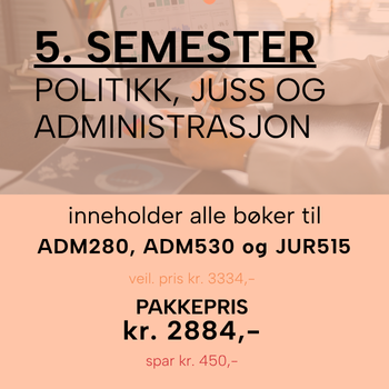 5. semester BA i Politikk, juss og administrasjon | kr. 2884,-